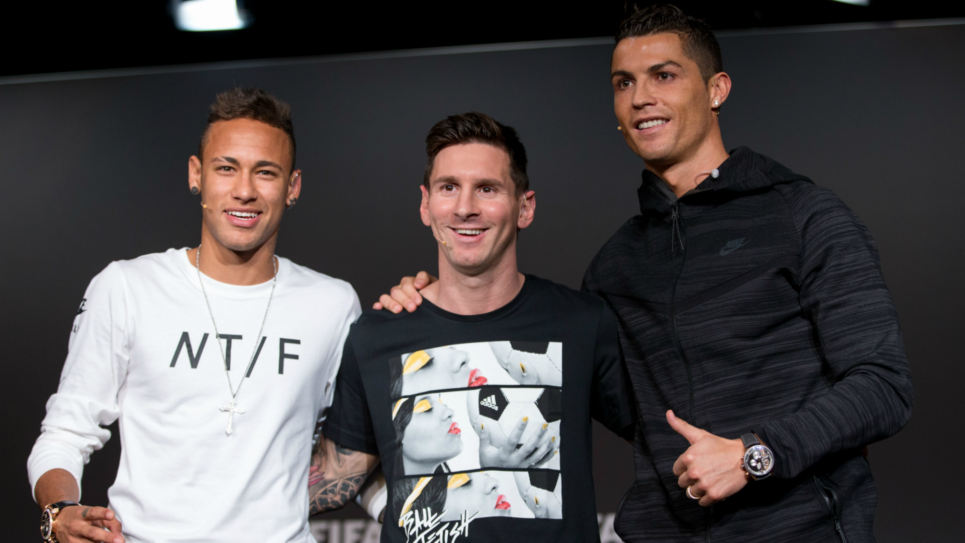 Neymar, Lionel Messi & Cristiano Ronaldo FIFA Ballon d'Or Gala 2015 11012016